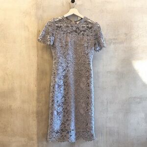 Valentino Lace Midi Dress in Lilac